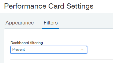 Dashboard Filters - Element Filter